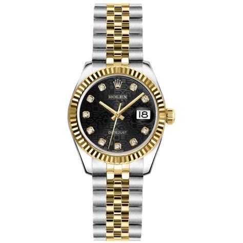 womens datejust rolex black face|ROLEX Lady.